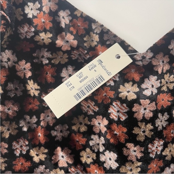Madewell Velvet Floral Thistle Cami Jumpsuit Size 6 - Picture 5 of 7